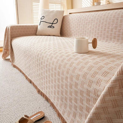 Casa Serene | Geometric Couch Cover with Quilted Design | Soft Microfiber Protector for Comfort and Style 3