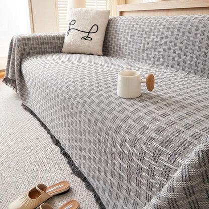 Casa Serene | Geometric Couch Cover with Quilted Design | Soft Microfiber Protector for Comfort and Style 4