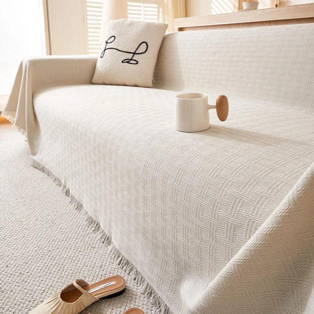 Casa Serene | Geometric Couch Cover with Quilted Design | Soft Microfiber Protector for Comfort and Style 5