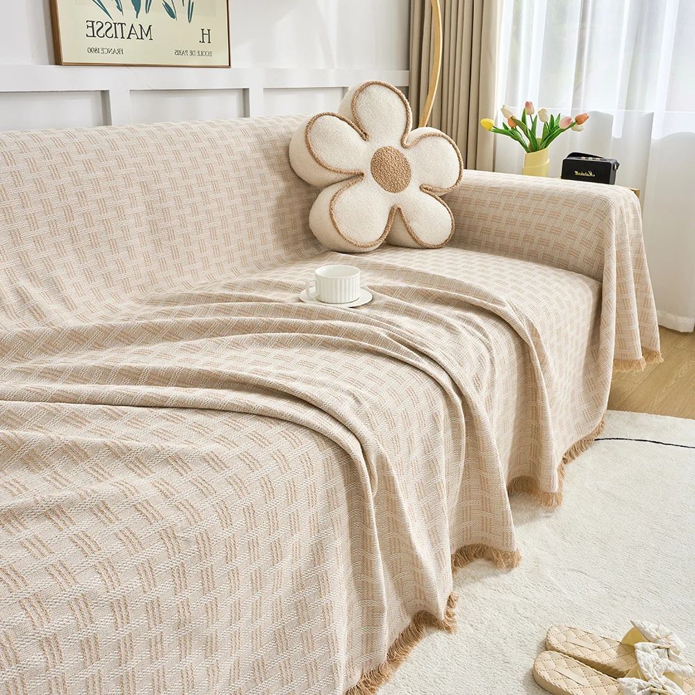 Casa Serene | Geometric Couch Cover with Quilted Design | Soft Microfiber Protector for Comfort and Style 8