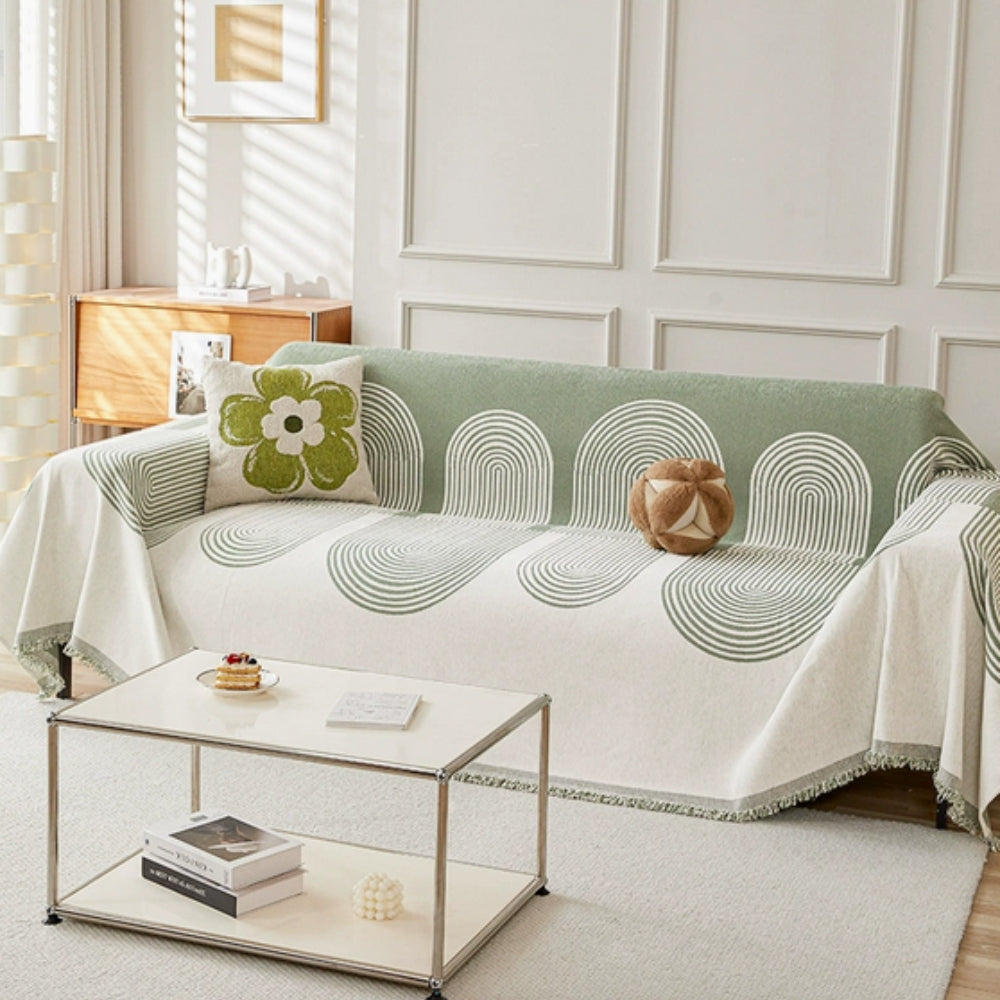 Chenille Couch Cover | Double-Sided Design with Plush Comfort | Stylish Protector for Pets and Spills 1