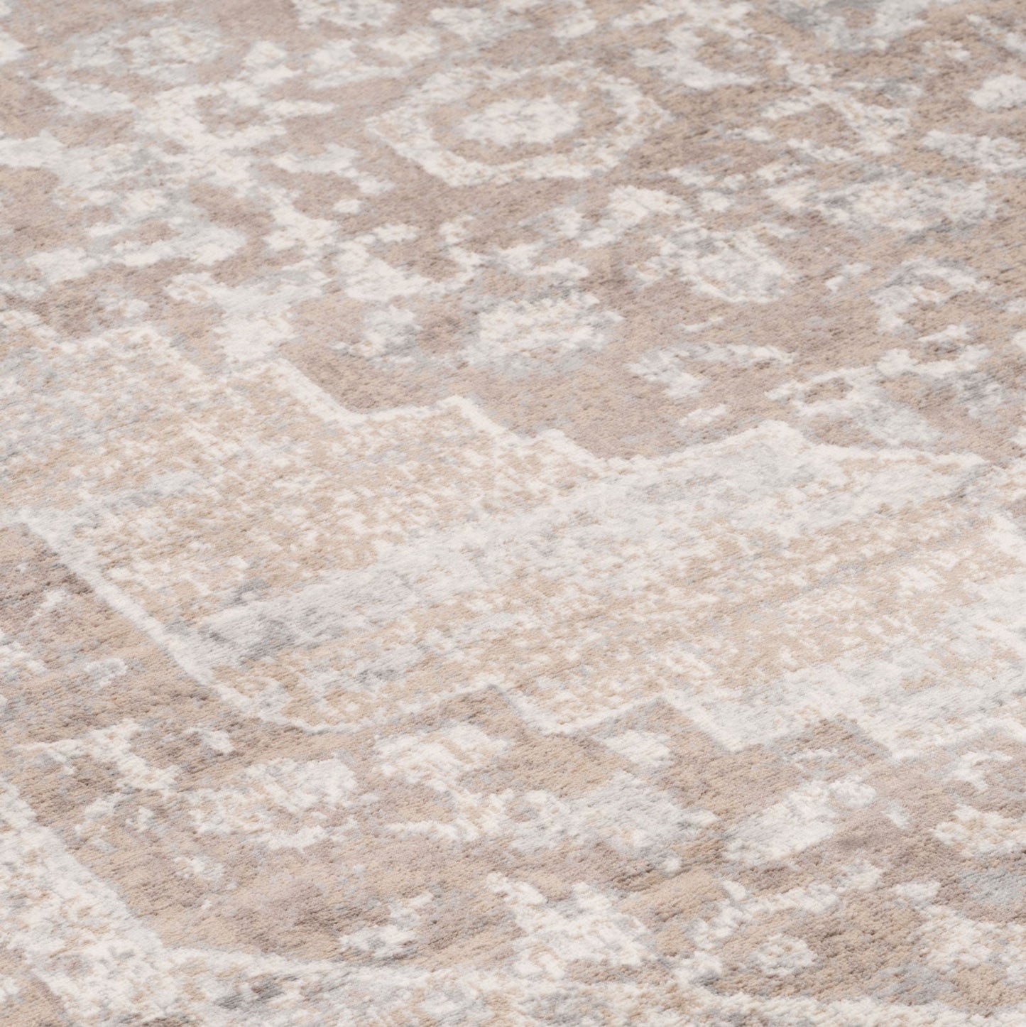 Chic Beige Area Rug | Distressed Design for Elegant Living Room Decor 4
