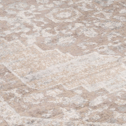 Chic Beige Area Rug | Distressed Design for Elegant Living Room Decor 4