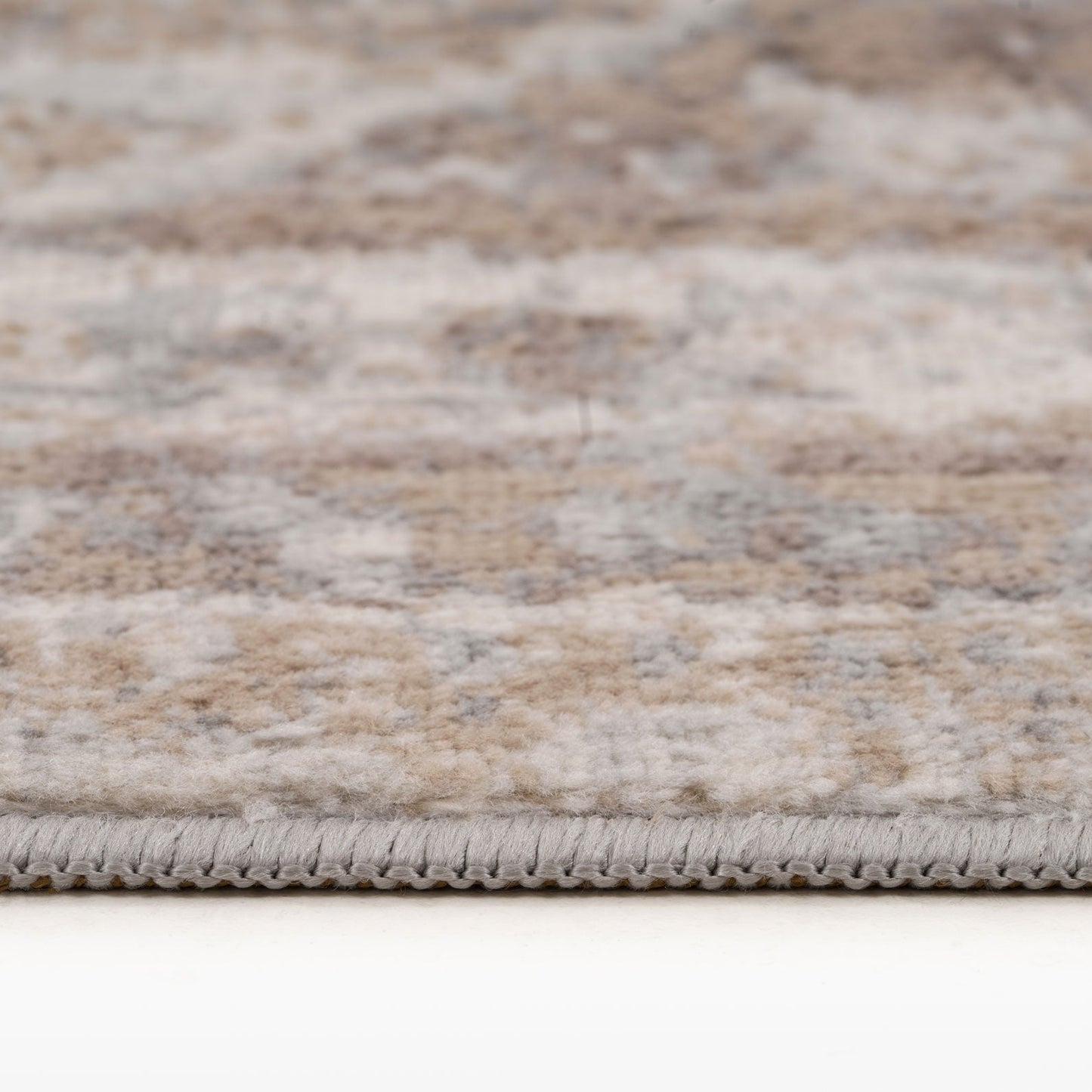 Chic Beige Area Rug | Distressed Design for Elegant Living Room Decor 6