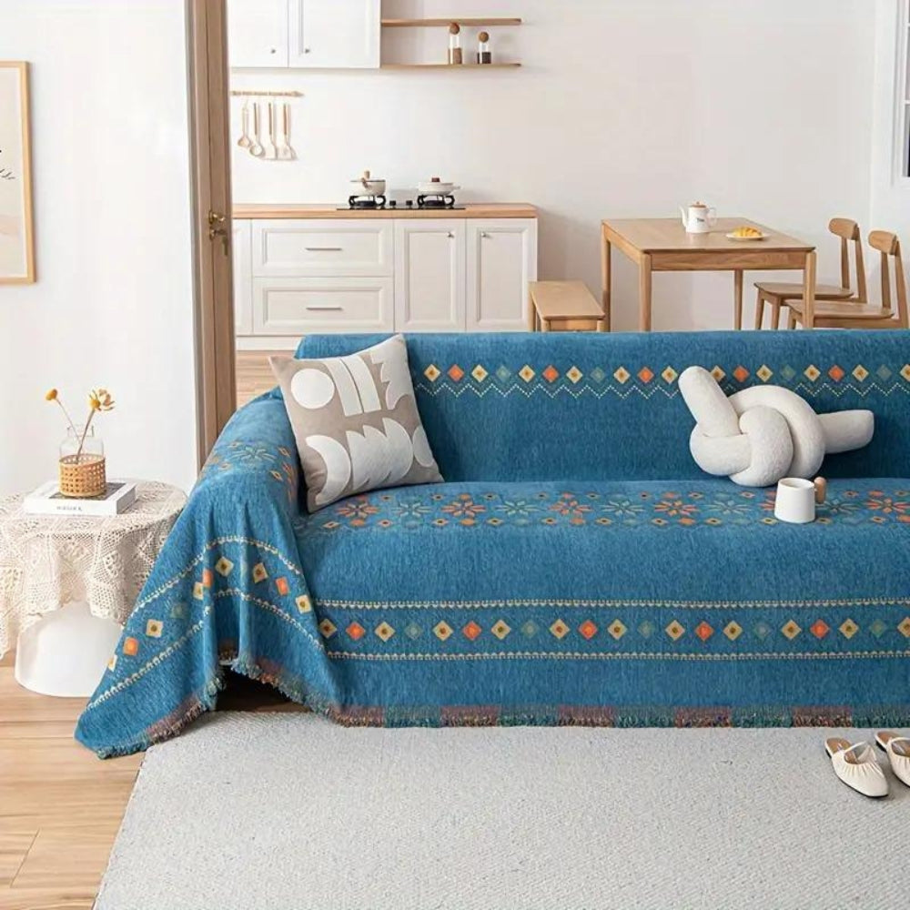 Chic Boho | Couch Cover with Non-Slip Design & Tassel Embellishments | Stylish Protection for Home Decor 1