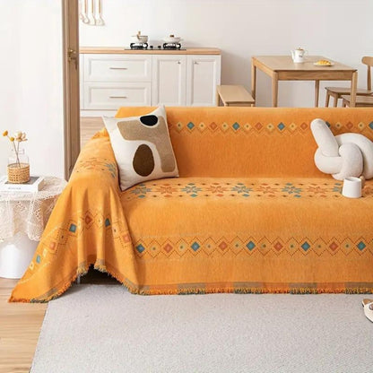Chic Boho | Couch Cover with Non-Slip Design & Tassel Embellishments | Stylish Protection for Home Decor 2