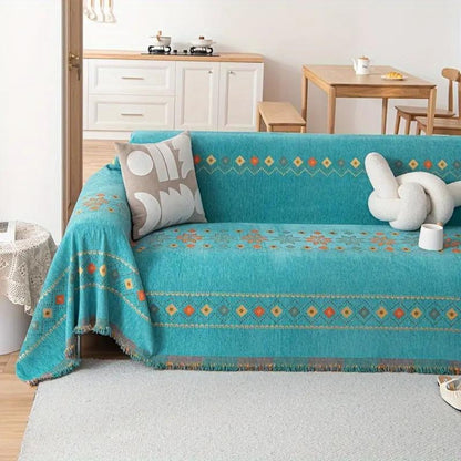 Chic Boho | Couch Cover with Non-Slip Design & Tassel Embellishments | Stylish Protection for Home Decor 3