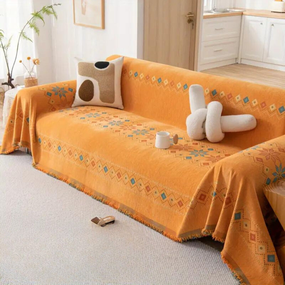 Chic Boho | Couch Cover with Non-Slip Design & Tassel Embellishments | Stylish Protection for Home Decor 7