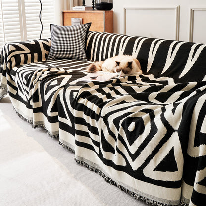 Chic Geometric Boho Sofa Cover with 360-Degree Protection | Stylish & Easy Maintenance for Pet-Friendly Homes 0