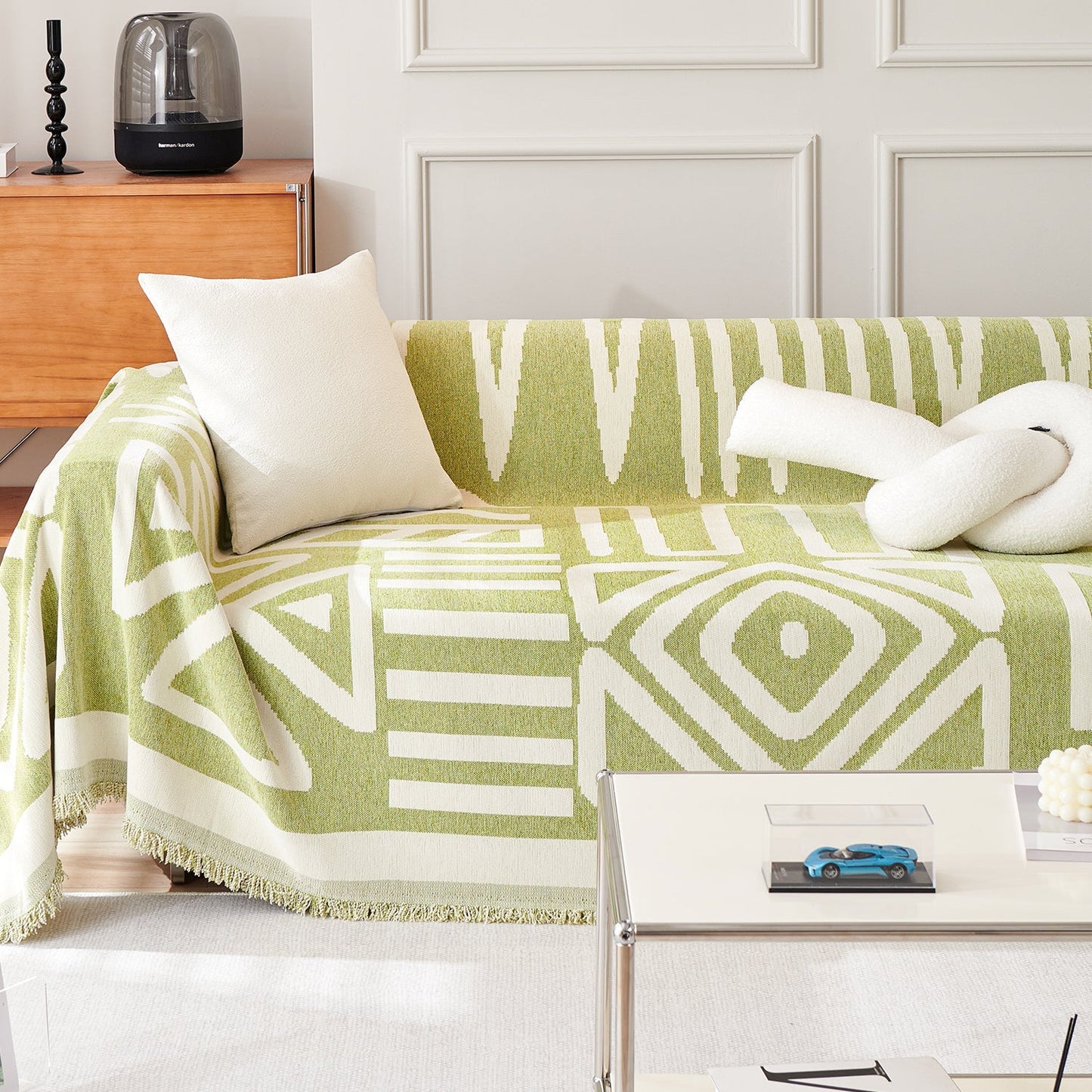 Chic Geometric Boho Sofa Cover with 360-Degree Protection | Stylish & Easy Maintenance for Pet-Friendly Homes 12