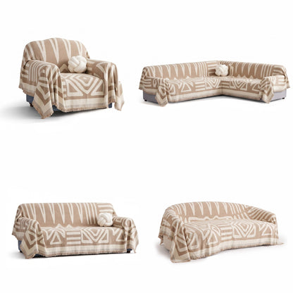 Chic Geometric Boho Sofa Cover with 360-Degree Protection | Stylish & Easy Maintenance for Pet-Friendly Homes 2