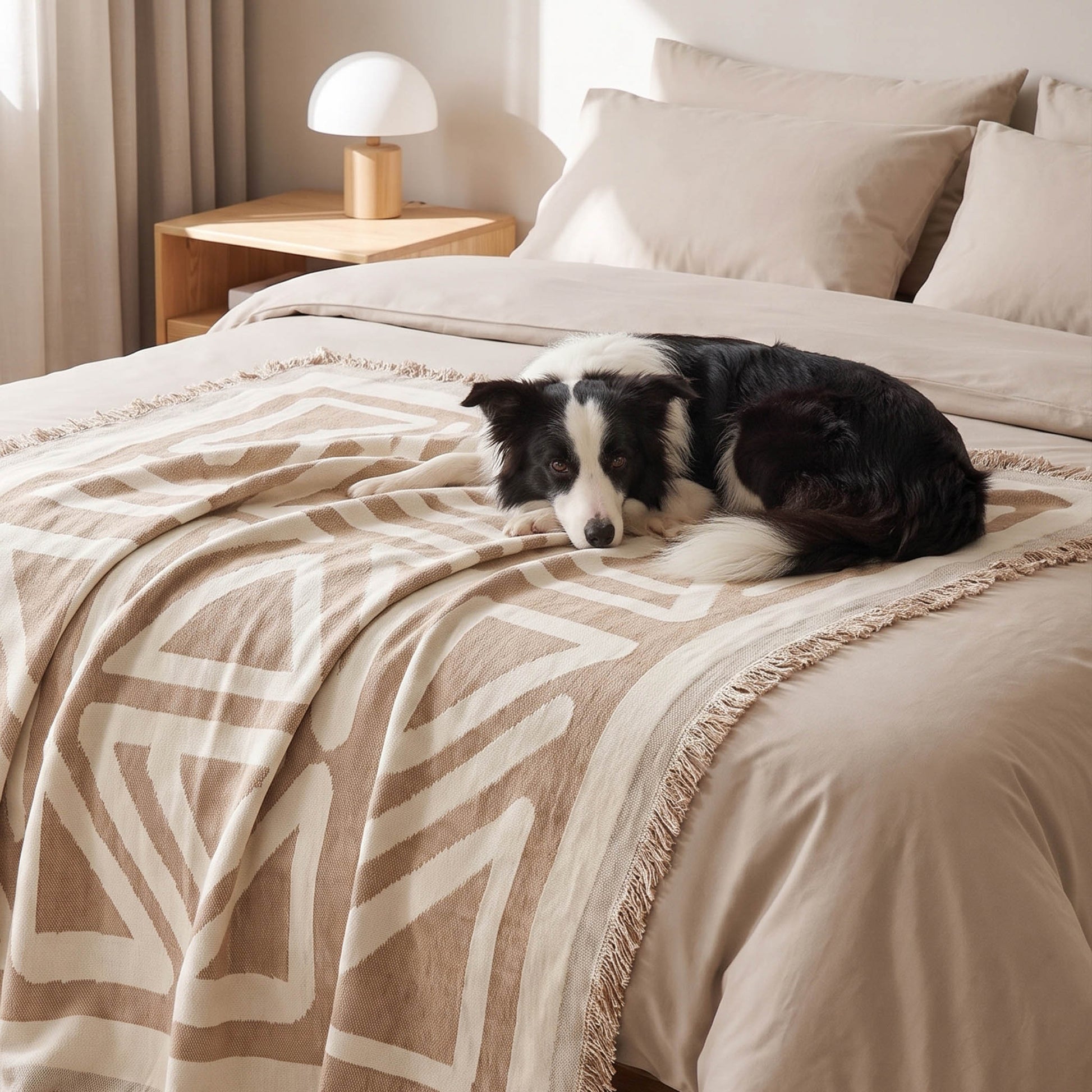 Chic Geometric Boho Sofa Cover with 360-Degree Protection | Stylish & Easy Maintenance for Pet-Friendly Homes 5