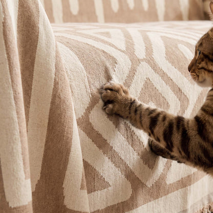 Chic Geometric Boho Sofa Cover with 360-Degree Protection | Stylish & Easy Maintenance for Pet-Friendly Homes 7