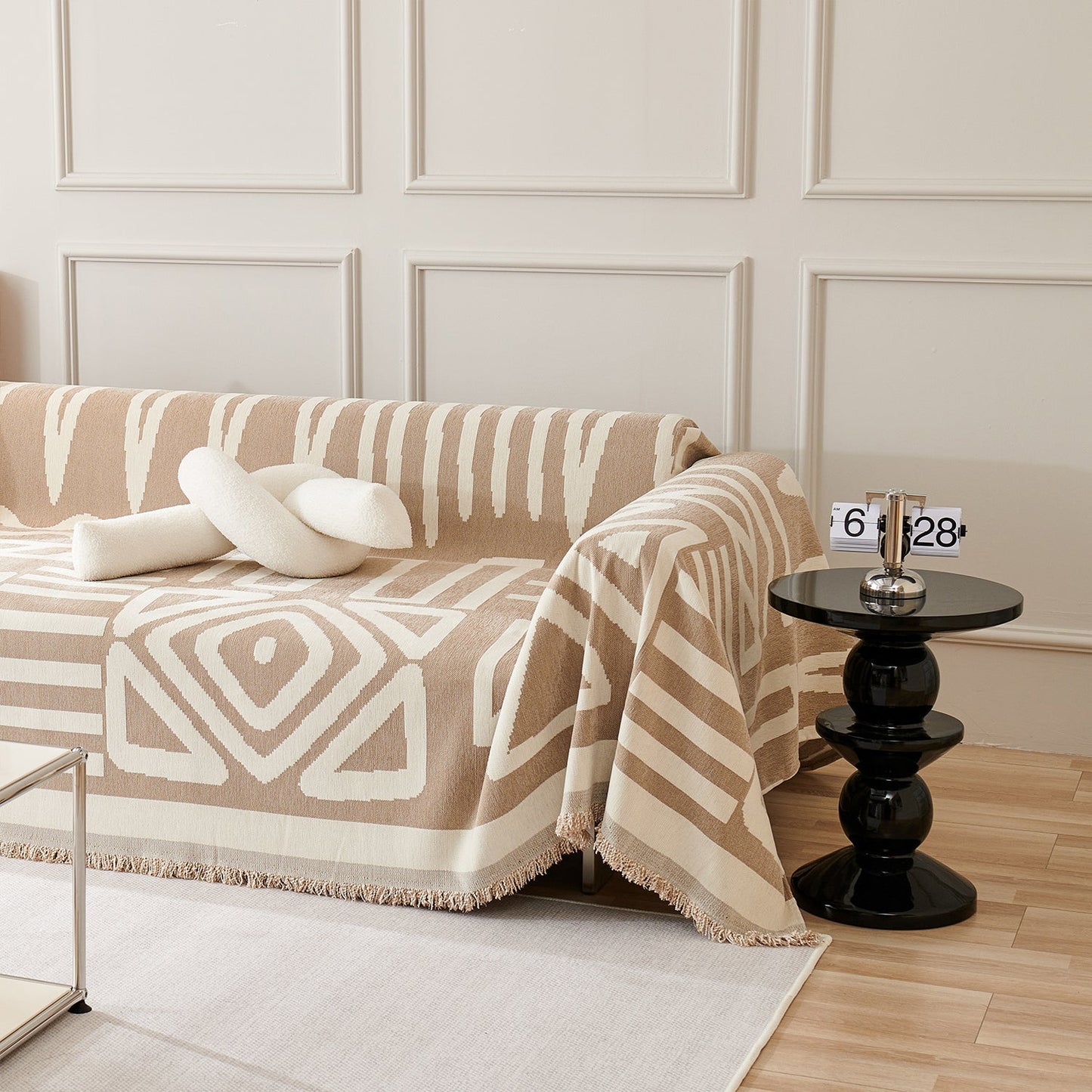 Chic Geometric Boho Sofa Cover with 360-Degree Protection | Stylish & Easy Maintenance for Pet-Friendly Homes 8