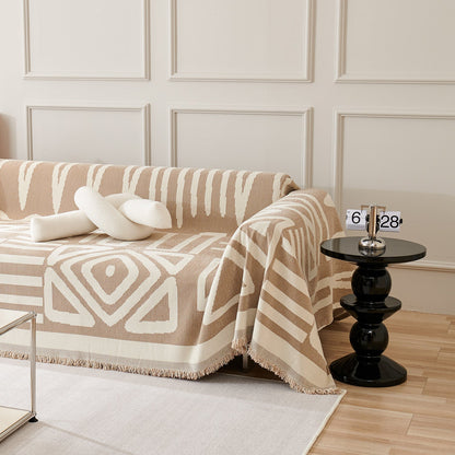 Chic Geometric Boho Sofa Cover with 360-Degree Protection | Stylish & Easy Maintenance for Pet-Friendly Homes 8