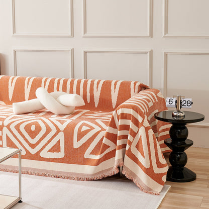 Chic Geometric Boho Sofa Cover with 360-Degree Protection | Stylish & Easy Maintenance for Pet-Friendly Homes 9