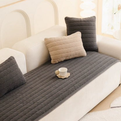 Chic Thick Plush Couch Cover | Soft Microfiber Slipcover with Non-Slip Backing | Pet-Friendly Protection for Furniture 2