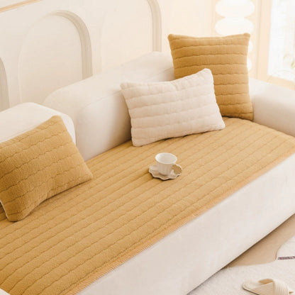 Chic Thick Plush Couch Cover | Soft Microfiber Slipcover with Non-Slip Backing | Pet-Friendly Protection for Furniture 4