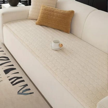 Chic Thick Plush Couch Cover | Soft Microfiber Slipcover with Non-Slip Backing | Pet-Friendly Protection for Furniture 6