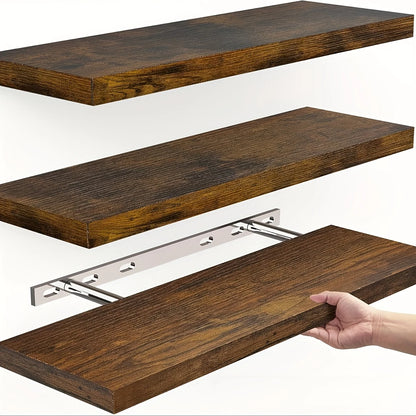 Classic Solid Wood Wall Shelf | Space-Saving Floating Design for Stylish Storage and Display 0