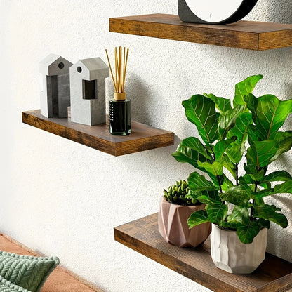 Classic Solid Wood Wall Shelf | Space-Saving Floating Design for Stylish Storage and Display 1