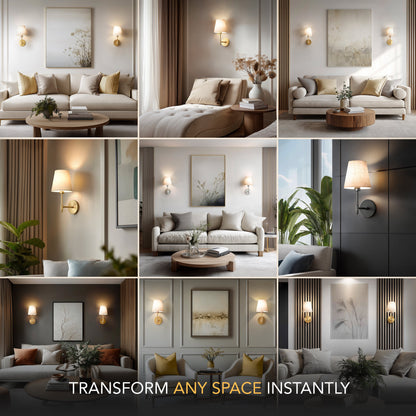 Contemporary Wireless Wall Sconce Lighting with Adjustable Brightness | Modern Design for Effortless Home Illumination 3