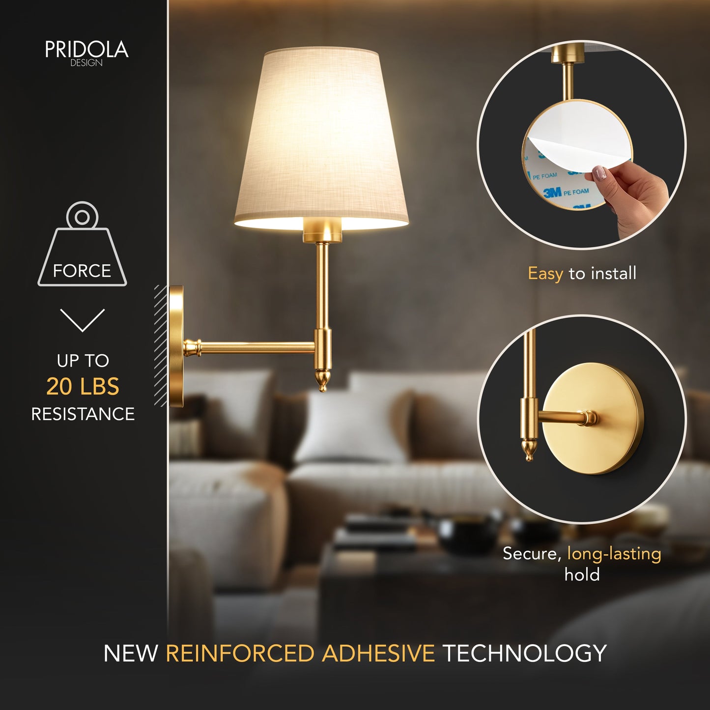 Contemporary Wireless Wall Sconce Lighting with Adjustable Brightness | Modern Design for Effortless Home Illumination 5