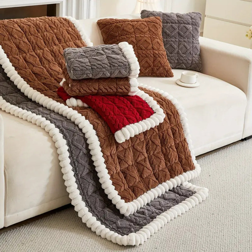 Cozy Comfort | Plush Couch Protector Cover with Anti-Slip Backing | Stylish Pet Couch Cover for Dog and Cat Protection 3