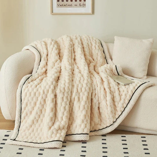 Cozy Haven | Cloud Cuddle Blanket with Bubble-Textured Sherpa Fleece | Year-Round Comfort for Ultimate Relaxation 0