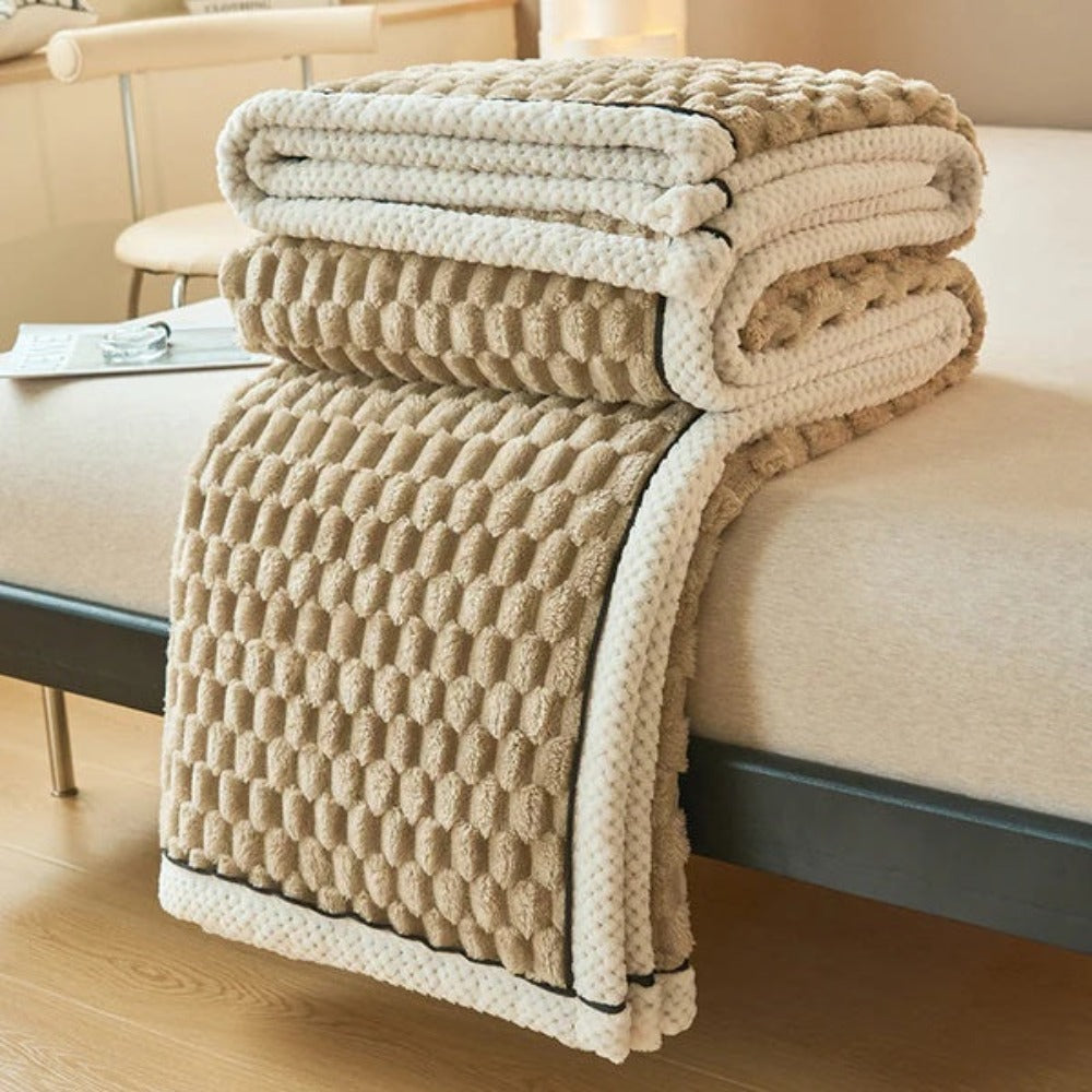 Cozy Haven | Cloud Cuddle Blanket with Bubble-Textured Sherpa Fleece | Year-Round Comfort for Ultimate Relaxation 12