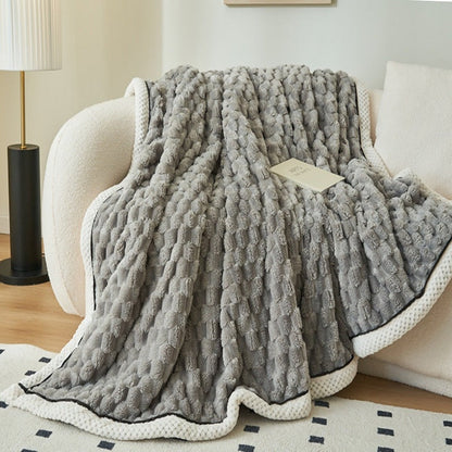 Cozy Haven | Cloud Cuddle Blanket with Bubble-Textured Sherpa Fleece | Year-Round Comfort for Ultimate Relaxation 3