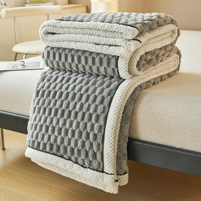 Cozy Haven | Cloud Cuddle Blanket with Bubble-Textured Sherpa Fleece | Year-Round Comfort for Ultimate Relaxation 4