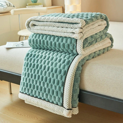 Cozy Haven | Cloud Cuddle Blanket with Bubble-Textured Sherpa Fleece | Year-Round Comfort for Ultimate Relaxation 8