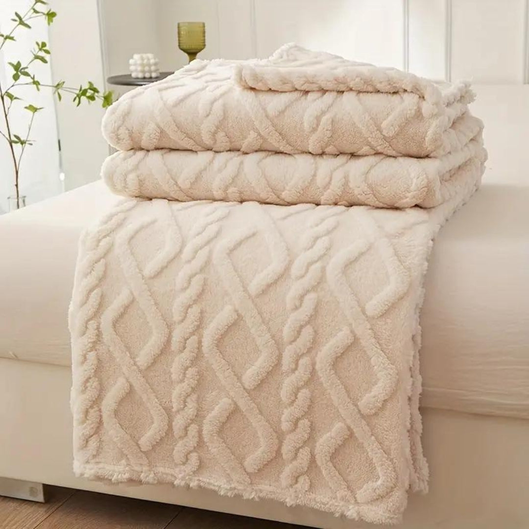 Cozy Haven | Plush Fleece Throw Blanket with Unique 3D Design | Ultimate Comfort for All Seasons 1
