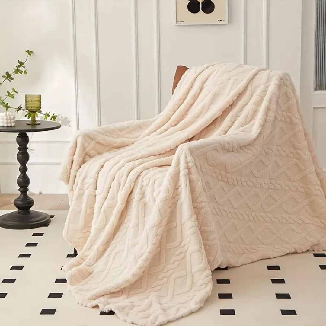 Cozy Haven | Plush Fleece Throw Blanket with Unique 3D Design | Ultimate Comfort for All Seasons 3