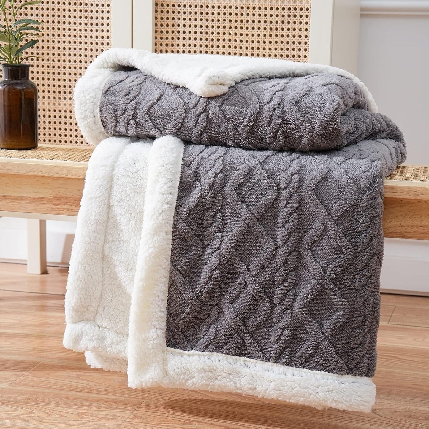 Cozy Haven | Reversible Throw Blanket with Plush Sherpa Softness | Year-Round Comfort for All Seasons 1