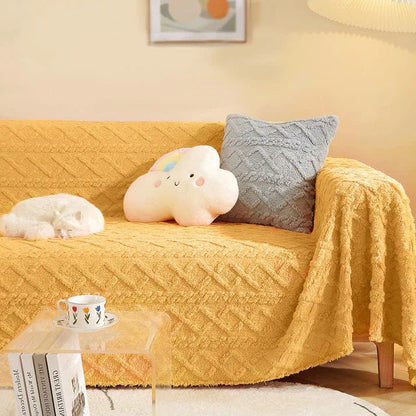 Cozy Haven | Sherpa Couch Cover with Waffle Texture | Luxurious Protection for Your Furniture 2
