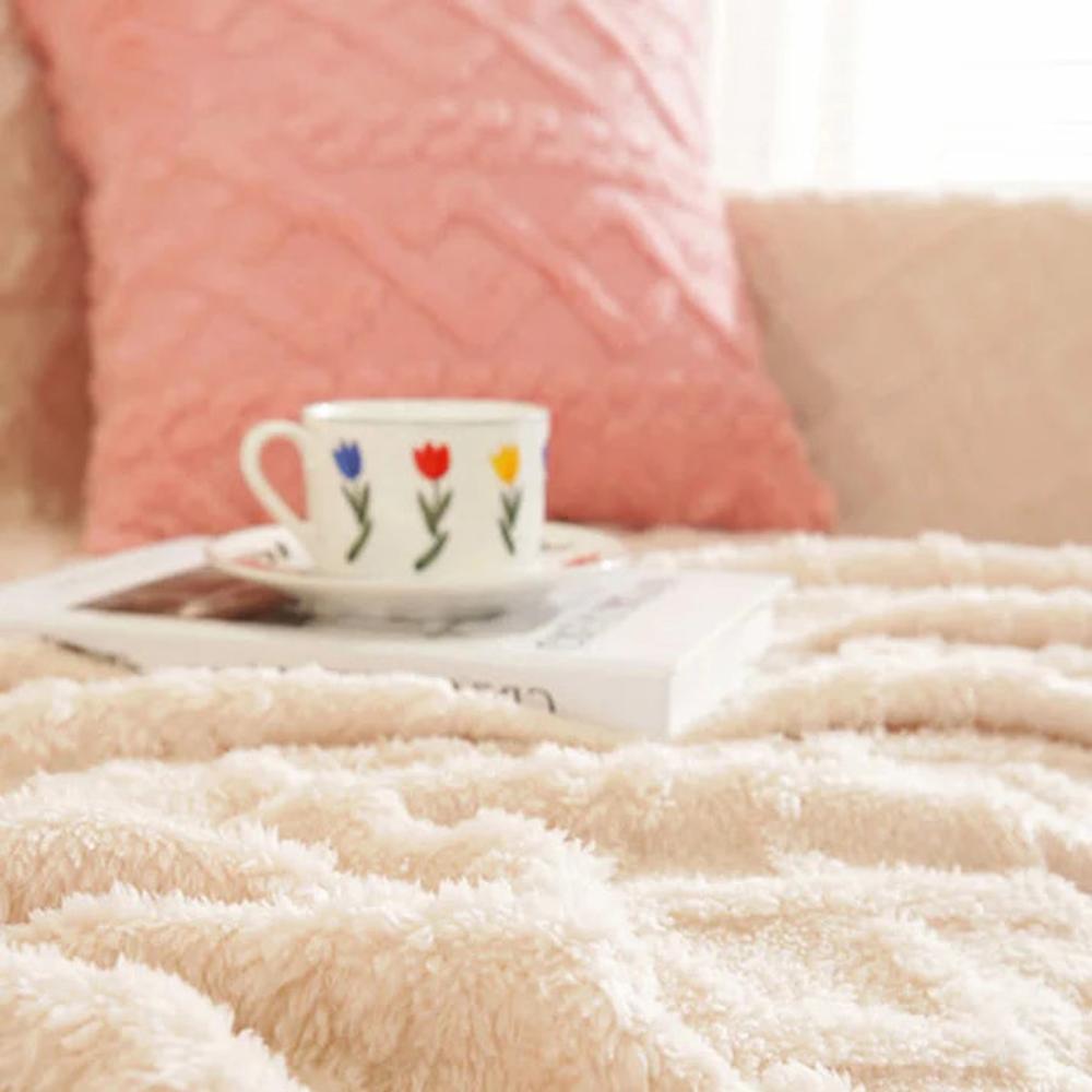 Cozy Haven | Sherpa Couch Cover with Waffle Texture | Luxurious Protection for Your Furniture 6