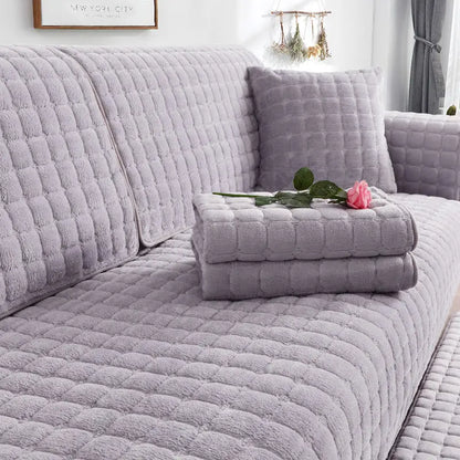 Cozy Home | Soft Flannel Sofa Cover with Anti-Slip Design | Warm Plush Protection for Your Furniture 1
