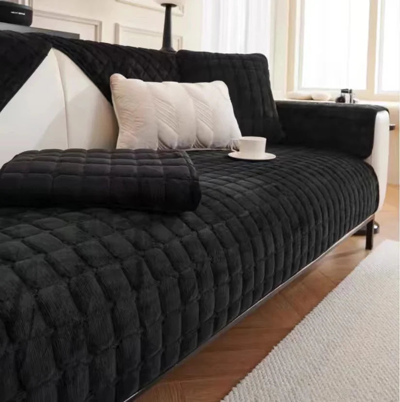 Cozy Home | Soft Flannel Sofa Cover with Anti-Slip Design | Warm Plush Protection for Your Furniture 11