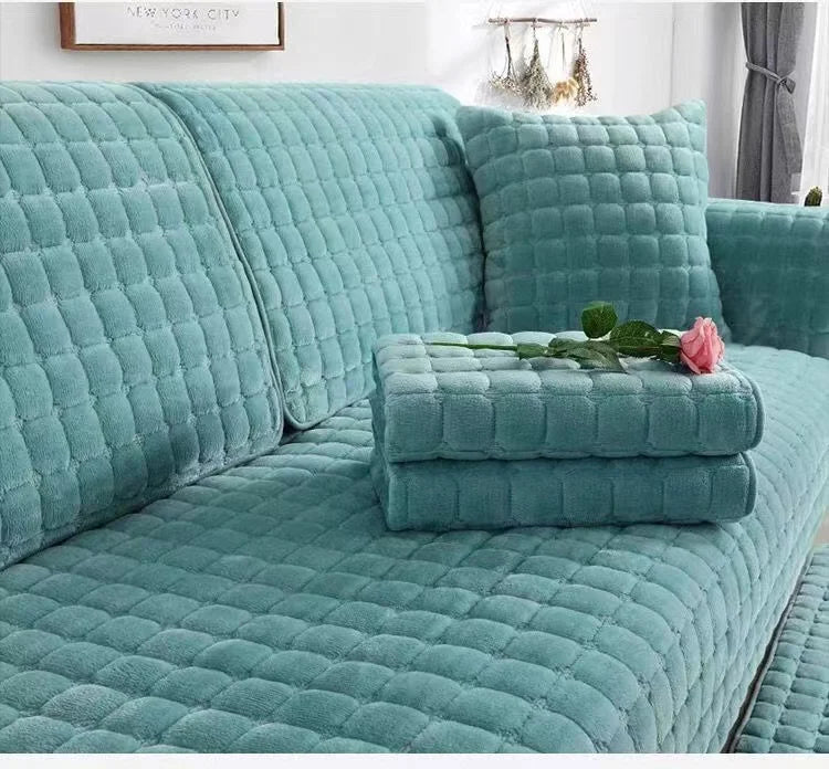 Cozy Home | Soft Flannel Sofa Cover with Anti-Slip Design | Warm Plush Protection for Your Furniture 14