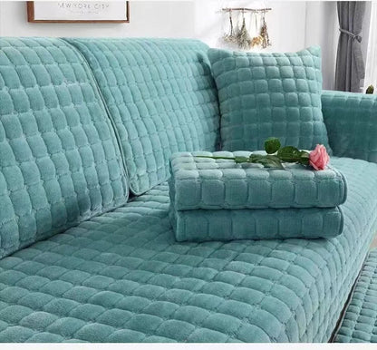 Cozy Home | Soft Flannel Sofa Cover with Anti-Slip Design | Warm Plush Protection for Your Furniture 14