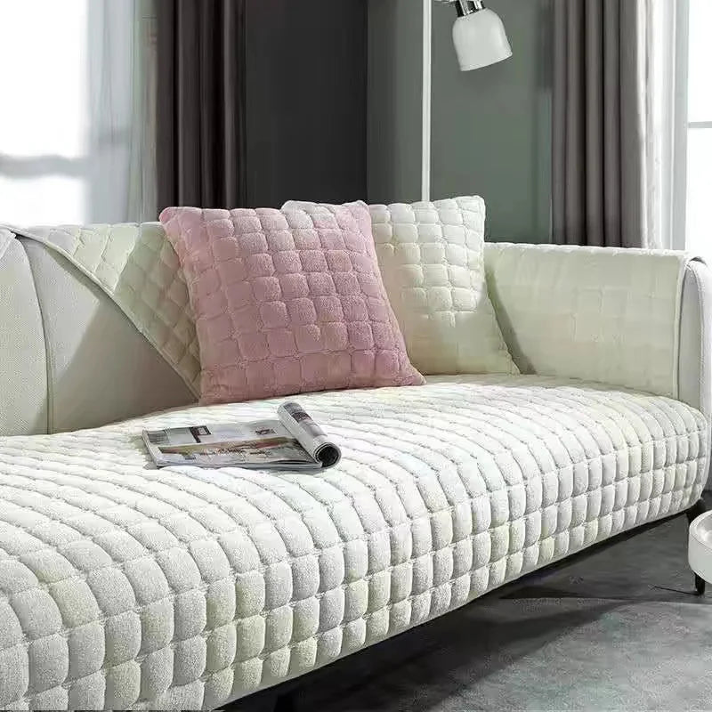 Cozy Home | Soft Flannel Sofa Cover with Anti-Slip Design | Warm Plush Protection for Your Furniture 6