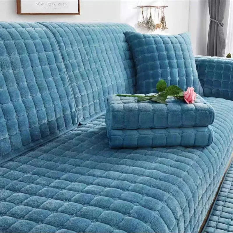 Cozy Home | Soft Flannel Sofa Cover with Anti-Slip Design | Warm Plush Protection for Your Furniture 7