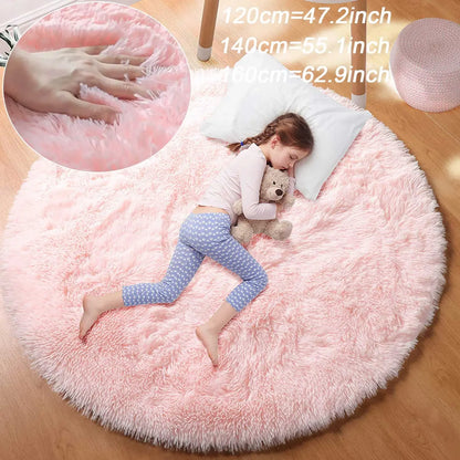 Cozy Plush Round Rug | Soft & Fluffy Mat for Living Room & Bedroom Comfort 2