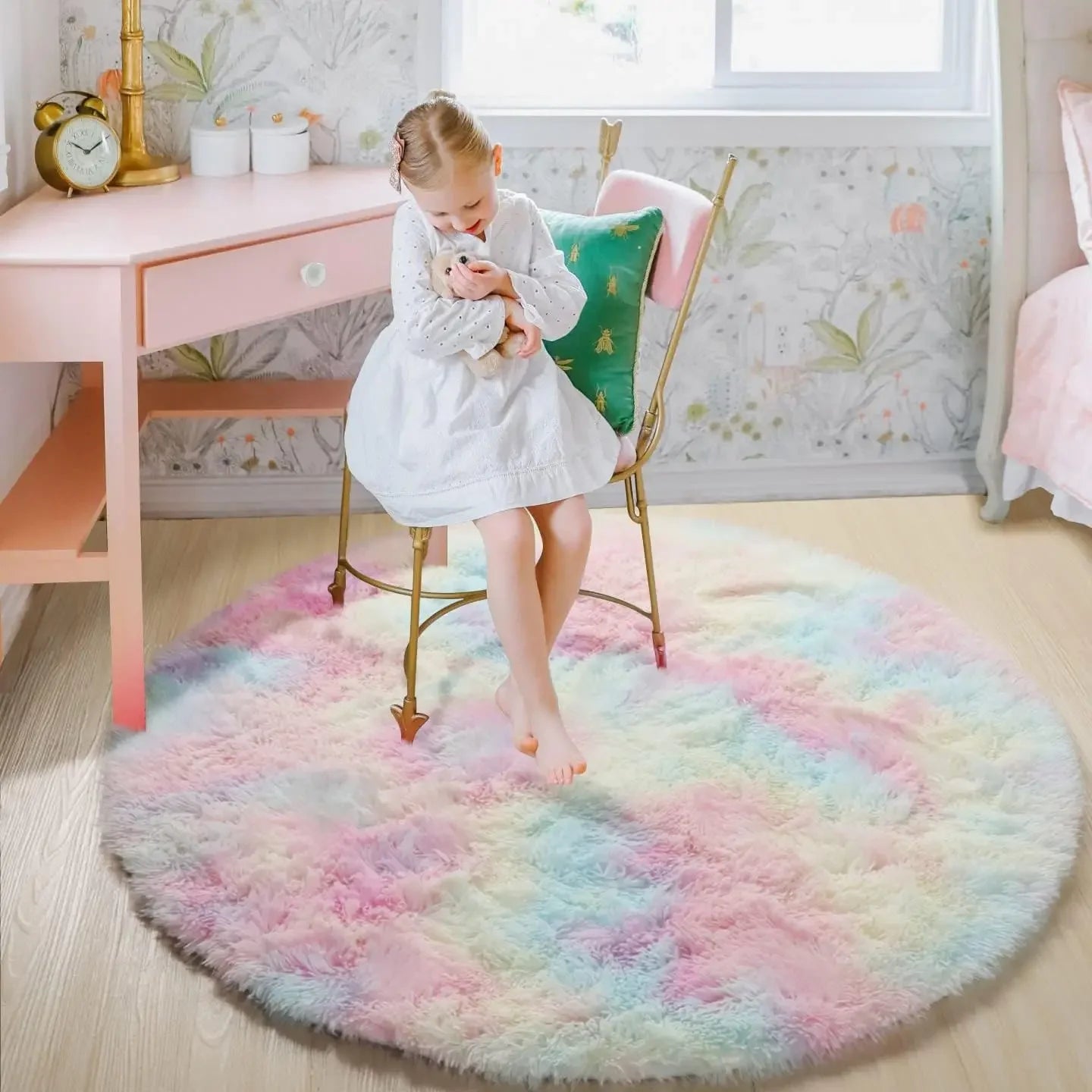 Cozy Plush Round Rug | Soft & Fluffy Mat for Living Room & Bedroom Comfort 6