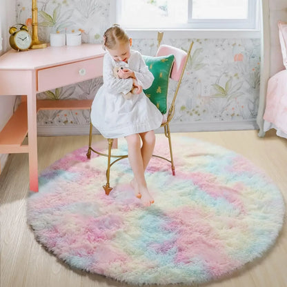 Cozy Plush Round Rug | Soft & Fluffy Mat for Living Room & Bedroom Comfort 6