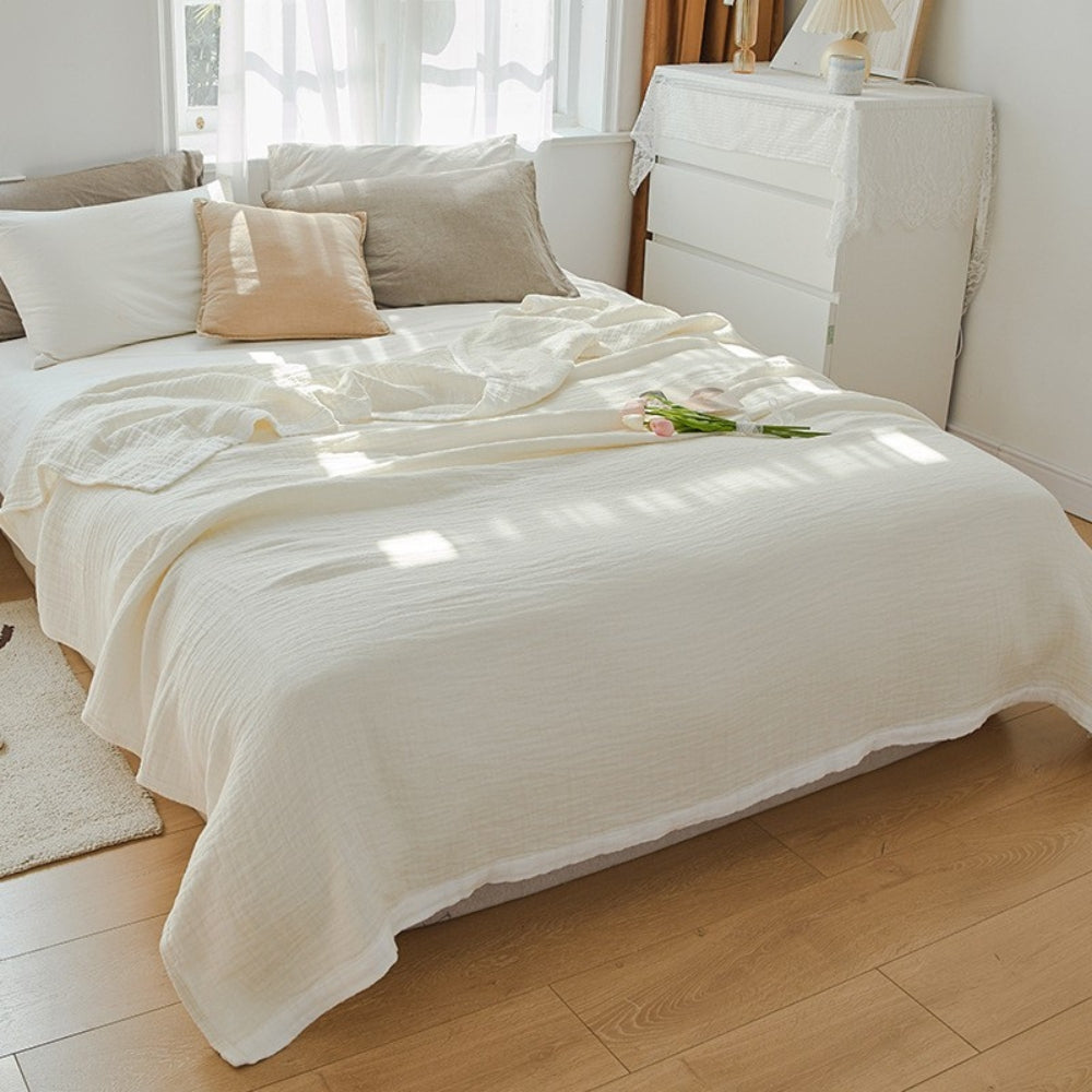 Deluxe Muslin Cotton Blanket with Six Breathable Layers | Lightweight & Durable for Year-Round Comfort 1
