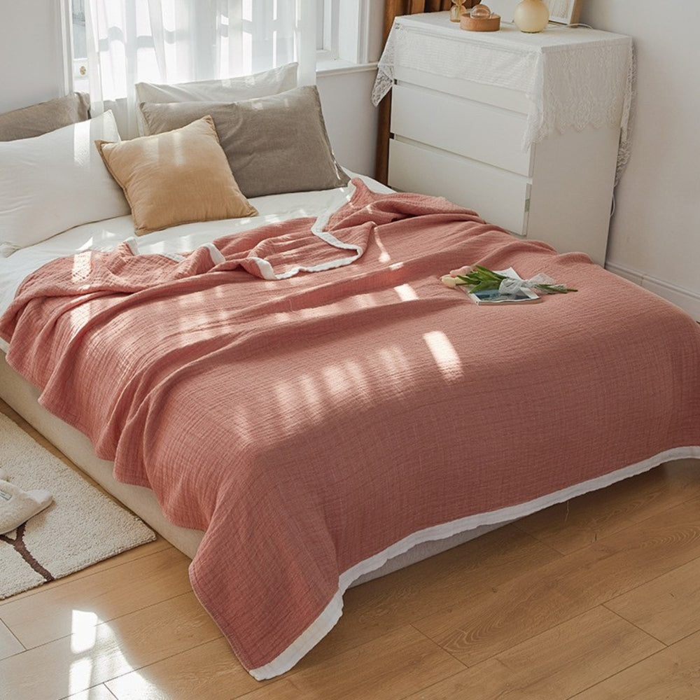 Deluxe Muslin Cotton Blanket with Six Breathable Layers | Lightweight & Durable for Year-Round Comfort 3