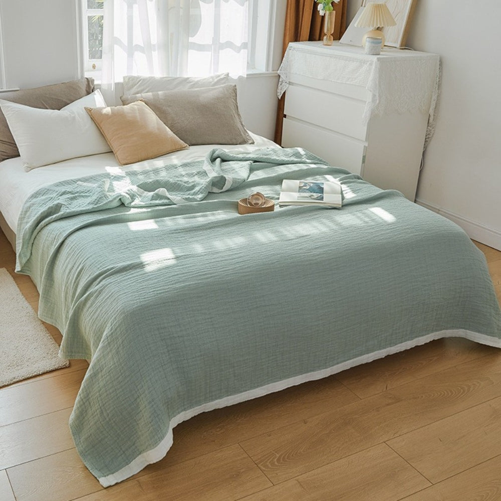 Deluxe Muslin Cotton Blanket with Six Breathable Layers | Lightweight & Durable for Year-Round Comfort 5